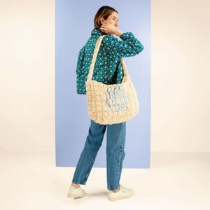 [5055-CD-EMB] Carryall Shoulder Bag - Cloud Quilted Material
