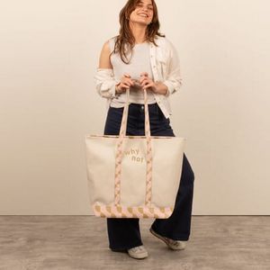 [5064-19-4CP] 4CP Trim Morris Tote - Extra Large Zippered