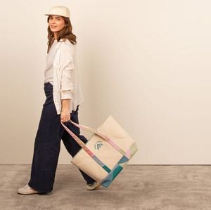 [5065-19-4CP] 4CP Trim Morris Tote Large Zippered