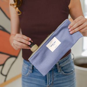 [5203-CL-1C] Pixie Pouch - Colored Canvas With Leather Tab