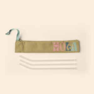 [5237-DC-4CP] 4CP Pigment Dyed Canvas Pouch For Reusable Straws