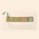 4CP Pigment Dyed Canvas Pouch For Reusable Straws