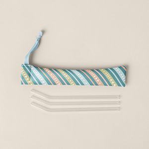 [5237-VL-4CP] Vegan Leather Pouch For Reusable Straws