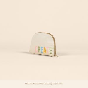 [5251-10-1C] Natural Canvas Glam Clam Pouch