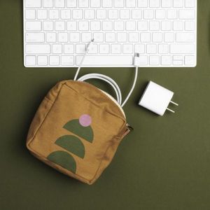 [5257-CL-1C] Mod Pouch Medium - Colored Canvas With Leather Tab