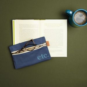 [5260-CL] Front Zipper Pouch Small - Colored Canvas With Leather Tab