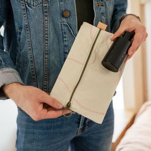 [5262-19] Zip Front Pouches - Heavyweight Canvas With Leather - Large