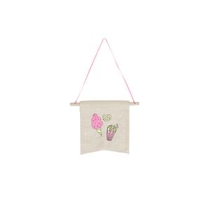 [5614-NAT] Continued Wallflower Small Pennant (Natural Canvas)