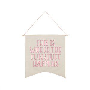 Continued Wallflower Large Pennant (Natural Canvas)