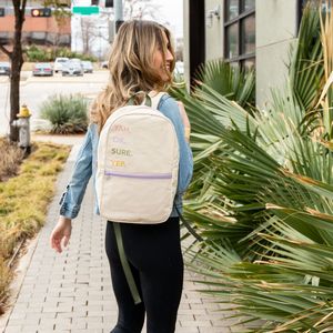 [5887-10-1C] Simple Backpack (Natural Canvas)