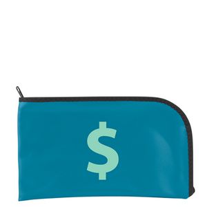 [9241-01-EV-1C] 10.5"x5.5" Expanded Vinyl Curved Zipper Bank Bag