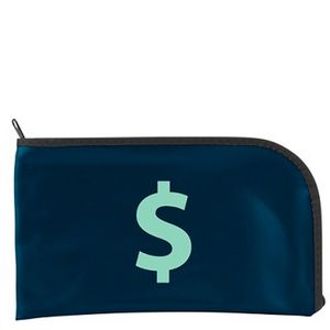[9241-01-LN-1C] 10½"x5½" Laminated Nylon Curved Zipper Bank Bag
