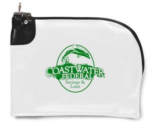[9250-01-EV-1C] 10.5"x9" Expanded Vinyl Curved Zipper Bank Bag w/Standard Swing Lock