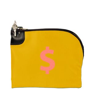 [9250-01-LN-1C] 10.5"x9" Laminated Nylon Curved Zipper Bank Bag w/Standard Swing Lock