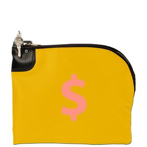 [9250-02-LN-1C] 12"x10" Laminated Nylon Curved Zipper Bank Bag w/Standard Swing Lock