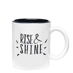 [9358-0121-1C] 11 Oz. 2-Tone Ceramic Mug (White/Black)