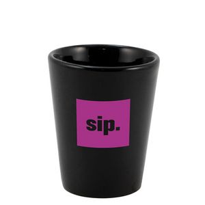 [9552-DIRECT-1C] 1 1/2 Oz. Black Ceramic Shot Glass