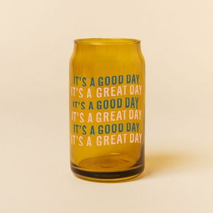[9602-02] Amber Beer Can Glass