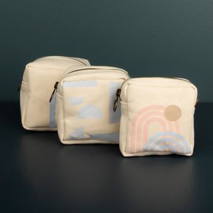 [MOD3PK-CL] Mod Pouch Set Of Three - Colored Canvas With Leather
