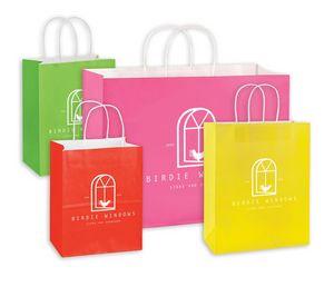 Deluxe Coloured Shopping Bags - 8"x4.5"x10.25"