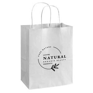 Recycled White Shopping Bags – 8"x4.5"x10"