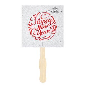Seeded Paper Hand Fans - square