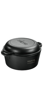 Lodge 5 Qt Cast Iron Double Dutch Oven