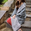The Euro Throw - Gray Plaid (Laser Patch)