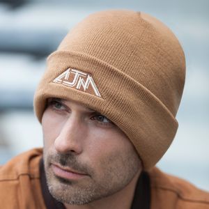 Acrylic Cuff Beanie w/Polyester Micro Fleece Lining