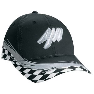 [5223M] Full-Fit Polycotton Cap w/Grand Prix Flare Accent