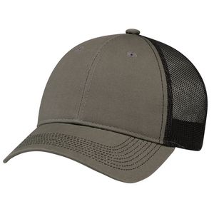[6H647M] 2 Toned Full Fit Nylon Cap w/Color Mesh Back