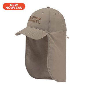 [0E130M] Cap with Neck Flap - Polyester Pearl Nylon - UPF50+