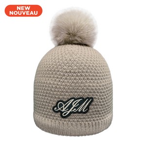 [9L020L] Board Toque w Faux Fur Rabbit PomPom 12cm