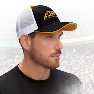 [1D640M] 6 Panel Constructed Full-Fit Cap (Contrast Colour Underpeak & Backstrap)