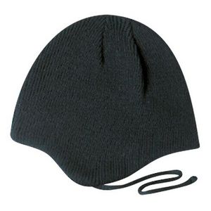 [1J630M] Rib Knit Acrylic/Polyester Fleece Helmet Cap