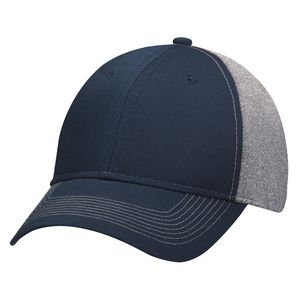 [4K867M] Full Fit Polycotton/Polyester Heather & Spandex Cap
