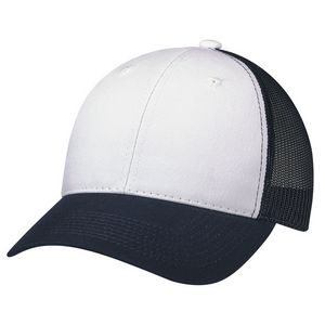 [6H641M] 2-Toned Soft Nylon Cap w/Mesh Back