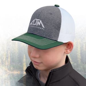 [8J016B] 6 Panel Youth Heather Cap (Mesh Back)
