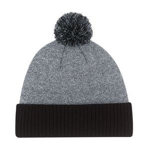 [9P184M] Knit Cap w/8 Cm Pom Pom