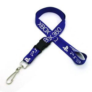 [SSFLT-34-BUC] 3/4" Silkscreened Flat Lanyard w/Detachable Buckle