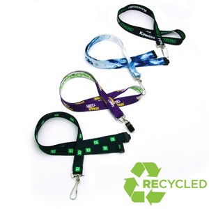 [4SUBLREC34YBD] 3/4" Digitally Sublimated Recycled Lanyard w/ Bulldog Clip