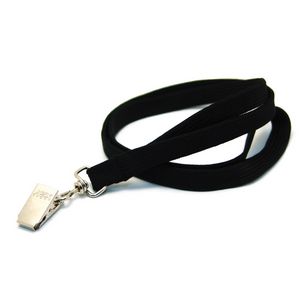[911-TUBEBLK-B] Blank Tubular Style 911 Lanyard w/Bulldog