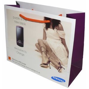[BGC1S1612-250] 250g C1S paper bag with full color imprint on all sides (16*12*6")