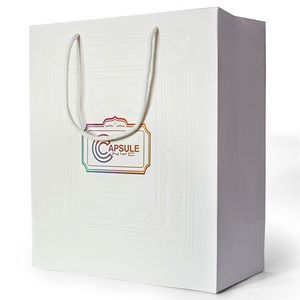 [BGC1S68-210F] 210g C1S paper bag with foil imprint on all sides (6.25*8*2.5")