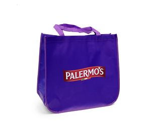 Large laminated Grocery Tote with heat transfer logo