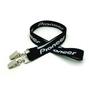 [COARSE-34YB2] 3/4" Detailed Coarse Weave Lanyard w/ Double Standard Attachment