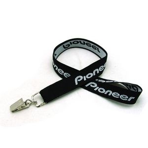 [COARSE-34YBD] 3/4" Detailed Coarse Weave Lanyard w/ Bulldog Clip