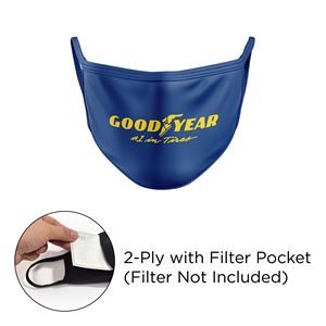 Mask - Flat 2 Ply With Pocket Cotton Silkscreened Fixed Ear Adult