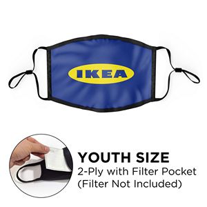 [MASK-COTTON-2PWPYOU-AD] Mask - Flat 2 Ply With Pocket Cotton Silkscreened Adjustable Youth Size