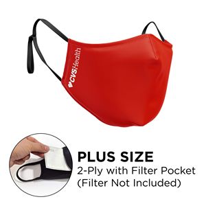 [MASK-COTTON-3DNP2PWPLU-AD] Mask - 3D (No Piping) 2 Ply With Pocket Cotton Silkscreened Adjustable Ear Plus